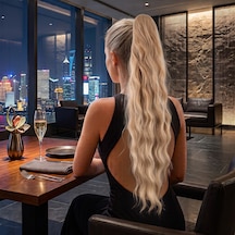 Tokalı Katlı Kesim Dalgalı At Kuyruğu / Bal Köpüğü Platin Röfleli - Aıaı-897224 Çok Renkli