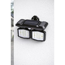 Panter Solar Hareket Sensörlü 72 Smd Beyaz Led Duvar Lambası 800 Lümen, 5w, Çift Başlıklı 120 Ayarlı, Type-c + Güneş Enerjili, 3 Modlu, Ip65 Su Geçirmez Bahçe Balkon Dış Mekan Aydınlatma Acı Kahve