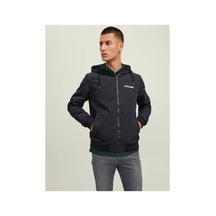 Jack & Jones Erkek Kapüşonlu Siyah Bomber Ceket - 12200208