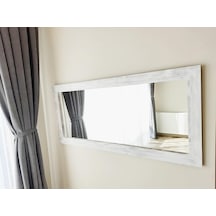 Tr Dfn Wood Masif Ahşap Dikdörtgen Beyaz Dekoratif Duvar Salon Ofis Boy Aynası 150x70 Cm Diğer