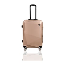 Polo&Sky Elmas Model Gold Renk Orta Boy Valiz Bavul Altın