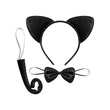 Kedi Kostüm Taç Kuyruk Papyon Seti 1 Adet - Zmff-64171 18