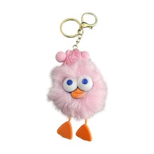 Peluş Ördek Anahtarlık Ve Çanta Aksesuarı - Pembe Beyaz Beyaz