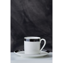 Karaca  Damalı Tek Kişilik Porselen Kahve Fincan Takımı 90 ml