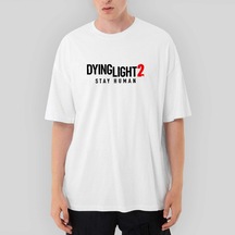 Dying Light 2 Logo Oversize Beyaz Tişört Beyaz