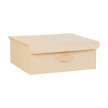 Ocean Home Textile Bej Balıksırtı Kapaklı Kutu 48 X 40 X 19 Cm Çok Renkli
