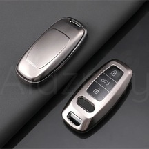 Audi A3 A4 A6 A7 A8 & B9 C8 4k D5 & S7 S8 & Q7 Q8 & E-tron Tpu Titan Gri Anahtar Kılıfı