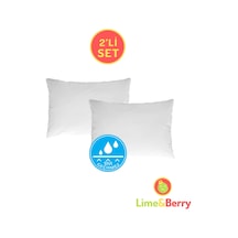 Lime&berry 2'li Yastık Koruyucu, Sıvı Geçirmez Yastık Alezi, 50 X 70 Cm Beyaz