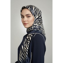 Lady Coco Zebra Desenli Dijital Baskı Rayon Eşarp Koyu Yeşil