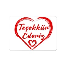 Kalp Desenli Teşekkür Etiketi - Thank You Sticker Yapışkanlı