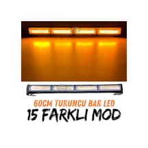 Turuncu Tepe Çakar Bar Led 60cm 12-24v Off Road Çekici Traktör İkaz Lambası Çakar 15 Modlu