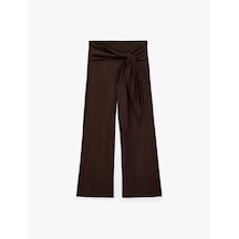 Koton Normal Bel Modal Kumaş Beli Bağlamalı Geniş Paça Kahverengi 7wal40080ık Kahve