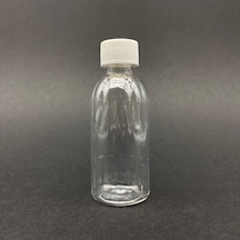 50 Cc Kısa Plastik Şişe - Beyaz Kapaklı- 50ml Kapaklı Pet Şişe-
