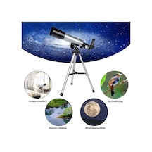 50x360 Mini Teleskop Kara Uzay Teleskobu Aliminyum Gövde Tripodlu