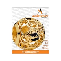 Arılı Bal Peteği Charm Asafaccessory Altın