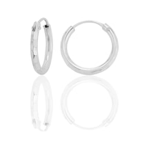 Gümüş Lazer Kesimli 16 Mm Halka Küpe Barcode Gümüş