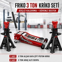Frıko 3 Ton Alçak Kriko Ve Araç Altı Sehpa Seti