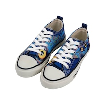Kadın Vegan Lacivert Sneakers - Feathers Of The Owl Tasarım Çok Renkli