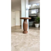 Doğal Ahşap Tekli Mantar Yan Sehpa Kahverengi Dekoratif Sehpa - Wooden Coffee Table Kahverengi