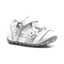 Hapshoe Hakiki Deri Gümüş Beyaz Cırtlı Yazlık Ilk Adım Ayakkabı Gümüş