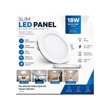 Tr 18w Slim Led Panel Sıva Altı Beyaz Işık Led Aydınlatma Genel