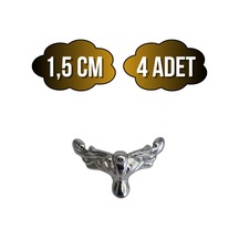 Anka 1.5cm Metal Ayak Çeyiz Ve Hediye Kutusu Mobilya Ayağı 1.5cm Gümüş 4 Adet Gümüş