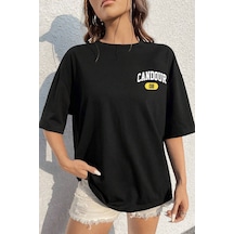 Unisex Candour 08 Baskılı Tasarım Tshirt Siyah