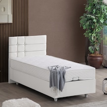 Almada Tek Kişilik Baza Başlık Letto Yatak Seti - Beyaz 100 x 200