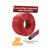 20 Metre Kompresör Hava Hortumu 8 Mm Termo Hortum Kırmızı Thermo Hortum Basınca Dayanıklı Hortum