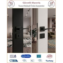 Trendhomm Bravo Rozetli İç Kapı Kolu - Mat Siyah - Oda