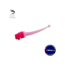 Silikon Kurt Yem - 2,1g 70mm - Fishack Wormix - 10 Adet - Uv - Pembe/beyaz