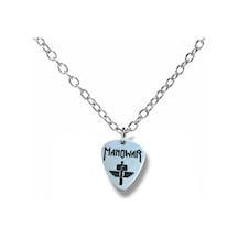 Manowar Heavy Metal Grubu Pena Şeklinde Çift Taraflı Rock İşaretli Unisex Metal Kolye Çok renkli
