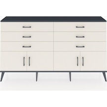Arges Konsol 2 Raflı 6 Çekmeceli 4 Kapaklı 176x30x99 Antrasit-ayt Antrasit-aytaşı