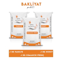 İpek Değirmen 3 Kg Ekonomik Kuru Fasulye Pirinç Nohut Paketi