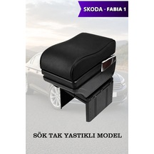Skoda Fabia 1 Uyumlu Lüks Tip Siyah Renk Küllüklü Bardaklıklı Kol Dayama