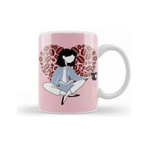 Funny Coffee Drinks Art Lover Gift Quote Vintage Retro Rainbow Style Kupa Bardak Porselen No11809 Karışık