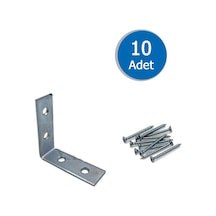 L Demir Köşebent 15x55x55 Mm 10 Adet Mobilya Dolap Köşe Bağlantı Gönye Sabitleme Vida Hediyeli Çoklu Renk