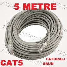 Cat5 Hazir Internet Soketli Kablo 5 Metre 5 Mt Cat5 Modem Pc