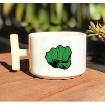 Hulk Yumruk Baskılı Beyaz T Kulp Kupa Bardak