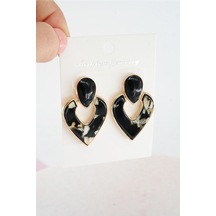 Kadın Vip Seri Sedefli Kalp Model Mineli Küpe Seti