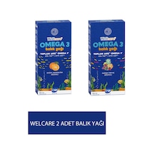 Wellcare Omega 3 Doğal Mandalina Aromalı Balık Yağı 150 ML + Karışık Meyve Aromalı Balık Yağı 150 ML