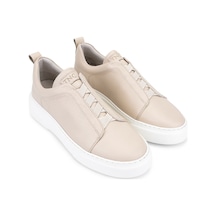 Tamer Tanca Erkek Hakiki Deri Bej Floter Sneakers & Spor Ayakkabı 1163 2526 Erk Ayk Y26 Bej Fltr