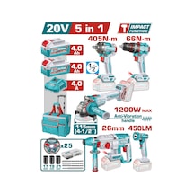 Total 5 Li Set - Darbeli Matkap, Sonum Sökme, Kırıcı Delici, Taşlama, Fener Tcklı20595e