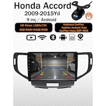 Honda Accord 2009-2015 Uyumlu 4gb Ram 64gb Android Navigasyon Multimedya Tesla Ekran Android Teyp Double Teyp Kablosuz Carplay Android Auto Bluetooth Wifi Gps Geri Görüş Kameralı 9"
