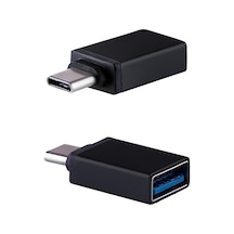Type-c To Usb 3.1 Otg Dönüştürücü Adaptör - 5gbps Yüksek Hızlı Veri Transferi, İphone 15/16/17, Macbook, İpad Ve Android İle Uyumlu Metal Kasa Çevirici - Siyah