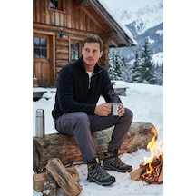 Buratti Slim Fit Dik Yaka Kışlık Şardonlu Erkek Polar 5906053 Siyah