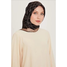 Armine İpek Eşarp 2025 Kış - 9239-81 Siyah Vizon Twill Siyah Vizon