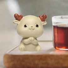 Lijinxu Mini Geyik Heykeli Çay Severler Hediye El 4.8x3.7x5.3cm