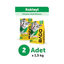 Bado Yetişkin Kedi Maması Kokteyl 1,5 Kg 2'li