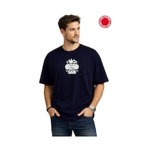 No Pain Baskılı Lacivert Oversize Tişört - %100 Pamuk Lacivert No Pain Baskılı Lacivert Oversize Tişört - %100 Pamuk Lacivert